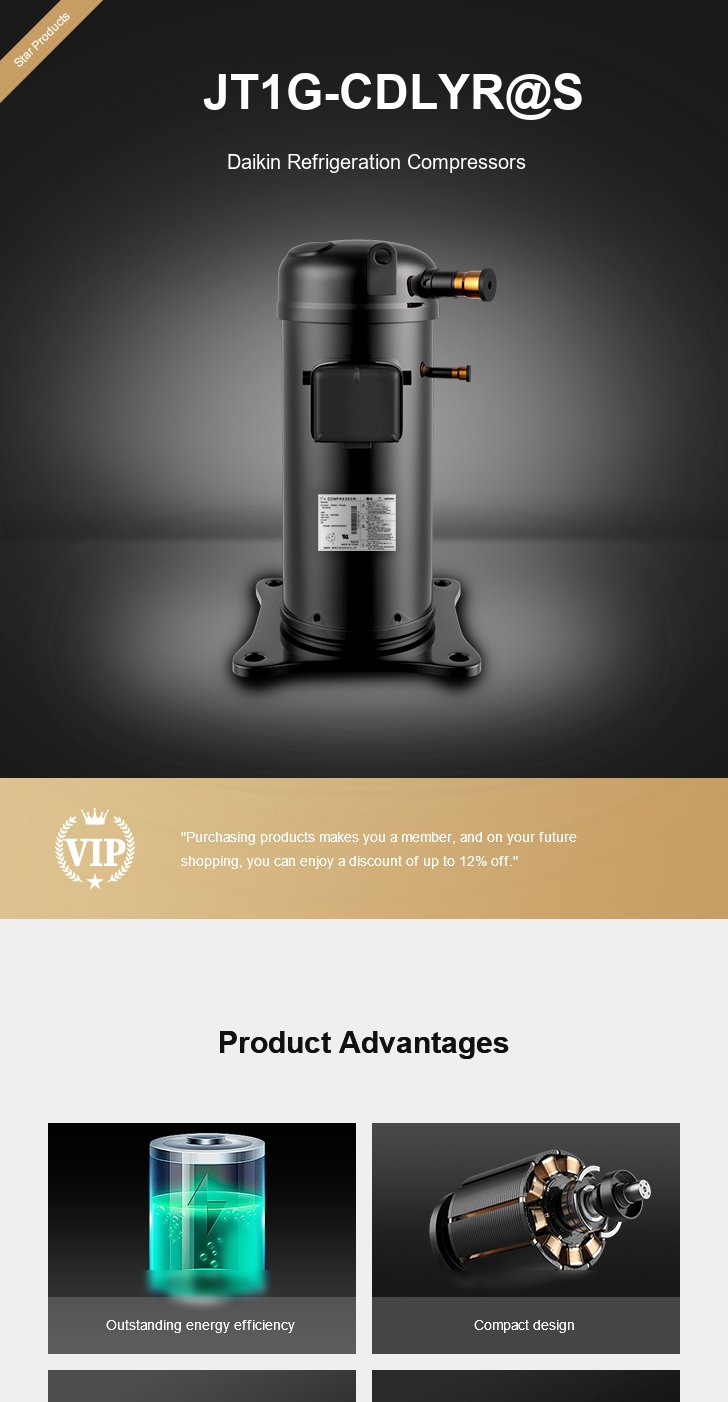 Daikin Compressor JT1G-CDLYR@S, technical parameters pdf, structure diagram